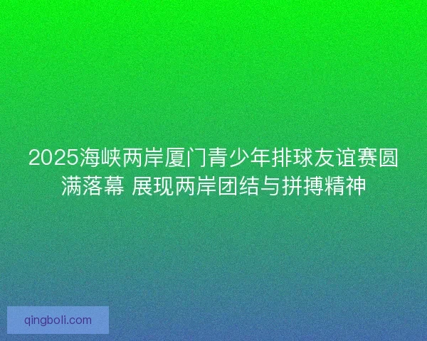 2025海峡两岸厦门青少年排球友谊赛圆满落幕 展现两岸团结与拼搏精神 2025海峡两岸厦门青少年排球友谊赛圆满落幕 展现两岸团结与拼搏精神